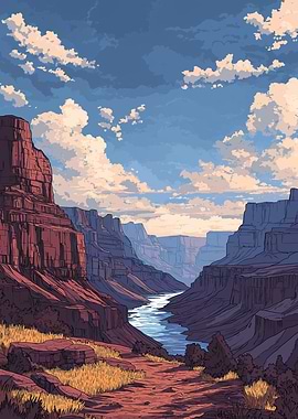 Grand Canyon Landscape Illustration