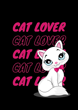 Cat Lover Cartoon Illustration