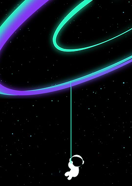 Astronaut Swinging in Space