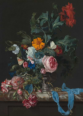 Floral Still Life with Butterflies