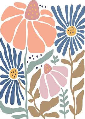 Floral Illustration with Pastel Colors