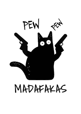 Gangster Cat with Guns