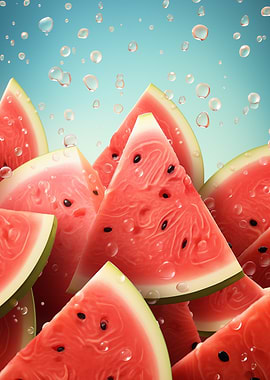 Watermelon Slices Droplets