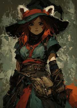 Fox-eared Witch Digital Art