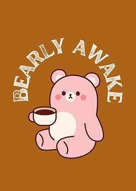 Bearly Awake Coffee Cartoon