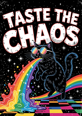 Taste the Chaos Cat - Rainbow Puke