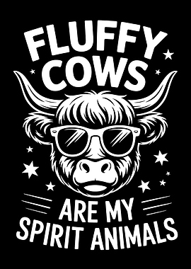 Highland Cow Fluffy Cows Spirit Animal Design