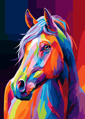 Colorful Horse Portrait