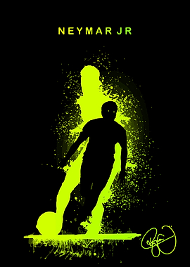 Neymar Jr. Soccer Silhouette Art
