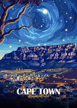 Cape Town South Africa Nightscape