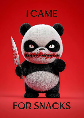 Creepy Baby Panda With Knife - Funny Halloween