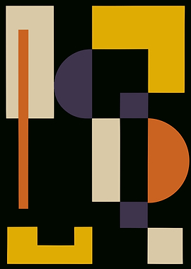 Geometric Shapes on Black Background