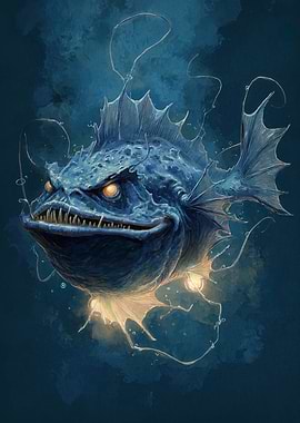 Menacing Anglerfish Illustration