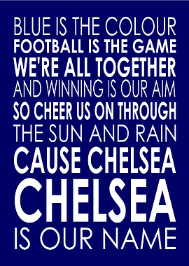Chelsea Football Club Anthem Typography Art