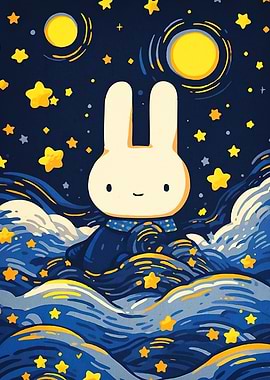 Bunny Starry Night Sky