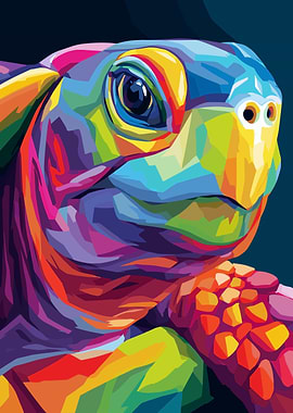 Colorful Turtle Portrait