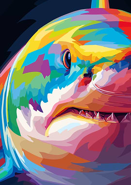 Colorful Shark Portrait