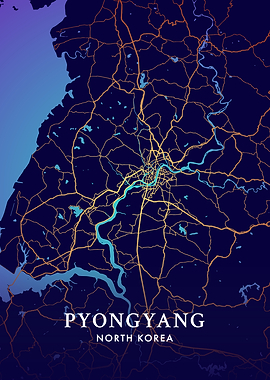 Pyongyang Map Art