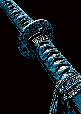 Blue Katana Close-Up