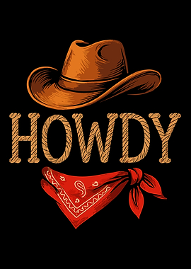 Howdy Cowboy Hat and Bandana