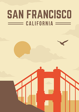 San Francisco California Travel Poster