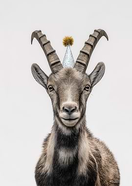Party Ibex Goat Portrait