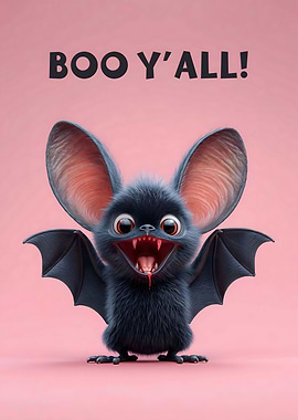 Boo Y'All! - Cute Halloween Bat