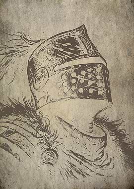 Medieval Knight Stone Art