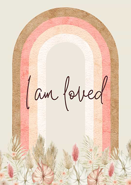 I am loved boho art print