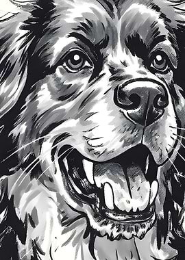 Dog Portrait in Black and White