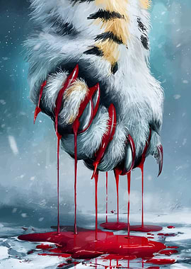 Bloody Tiger Paw Digital Art