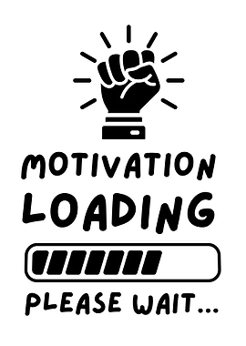Motivation Loading Black and White Graphic