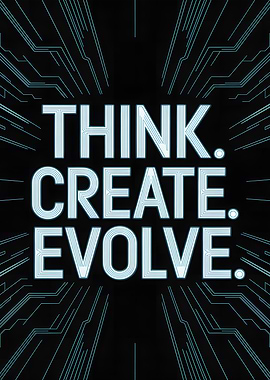 Think, Create, Evolve - Inspirational Text