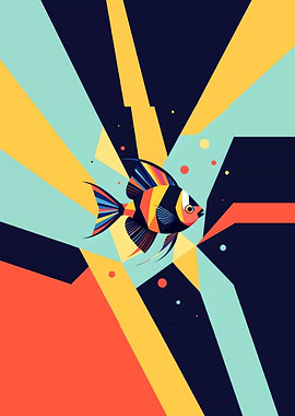 Geometric Fish Art