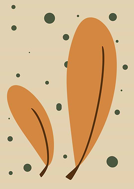 Abstract Leaves and Dots Illustration