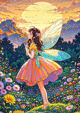 Anime Fairy Floral Meadow