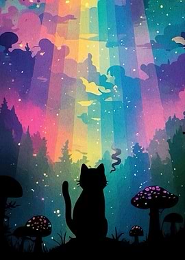 Rainbow Forest Cat