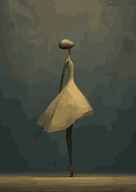 Abstract Ballerina in Yellow Dress