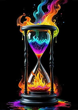 Hourglass Rainbow Flames