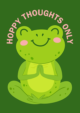 Meditating Frog with Hoppy Thoughts