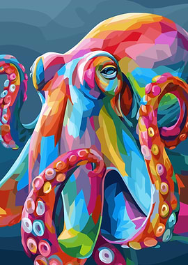 Colorful Octopus Digital Art