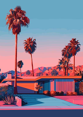 Palm Springs House Sunset