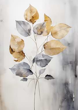 Watercolor Leaves Floral