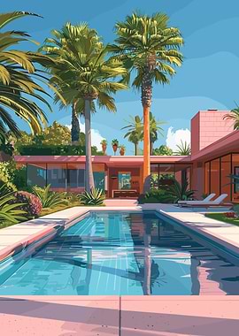 Mid-Century Modern House with Pool