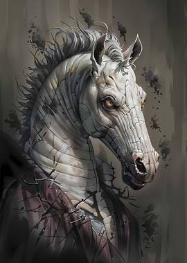 Armored Horse Portrait