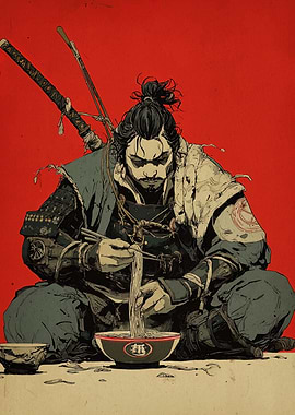 Samurai Eating Ramen