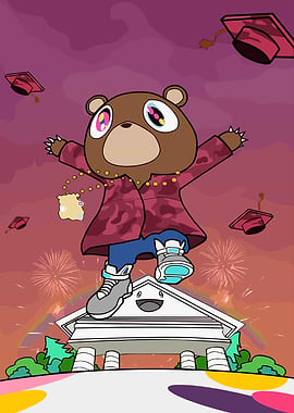 Kanye West Graduation Bear Cartoon
