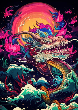 Dragon Moon Waves Japanese