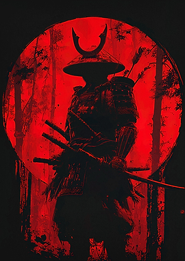 Silhouette of a Samurai Warrior