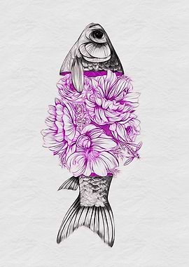 Floral Fish Illustration